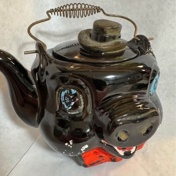 Other - Vintage pig head ceramic teapot with handle